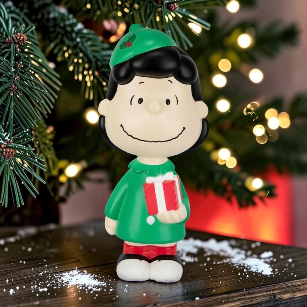 Blow Mold Decor Lucy with Present Peanuts 22 in NEW Ships Same Day